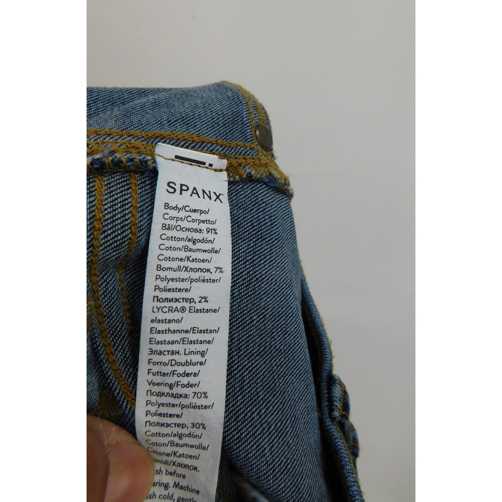 Spanx Flare Jeans Midnight Shade Dark Blue Pull On High Rise 1X Tall 20327T - Picture 5 of 5